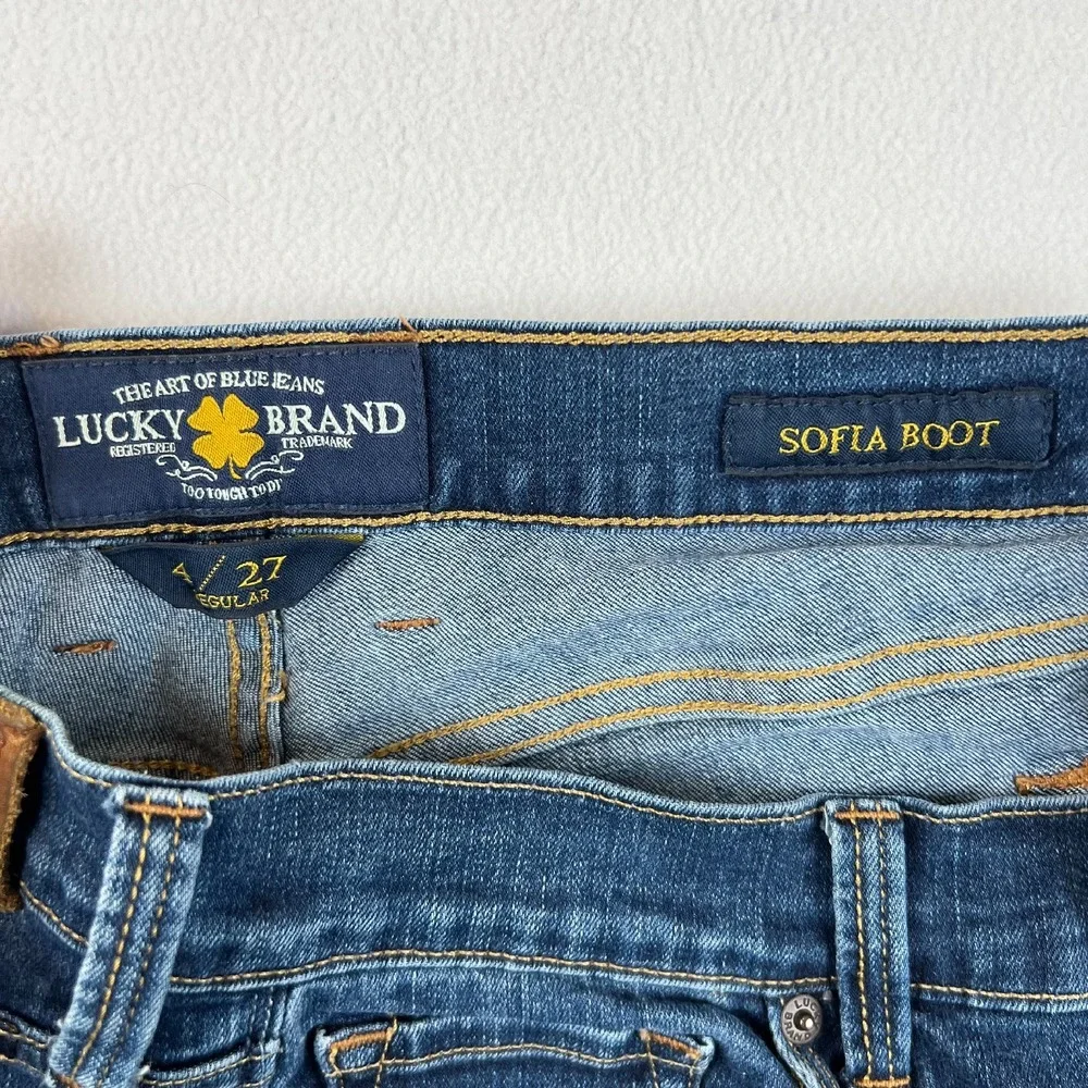 Lucky Brand Sofia Bootcut Jeans Dark Wash Denim Classic Style Womens 4‎ 27